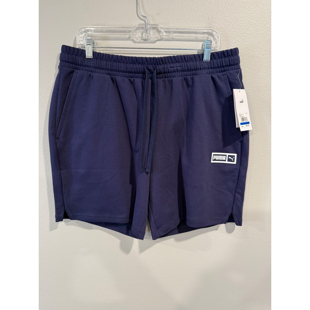 Puma Mens Cooldown Short 7in Navy Blue Athletic Gym Workout Shorts‎ XL